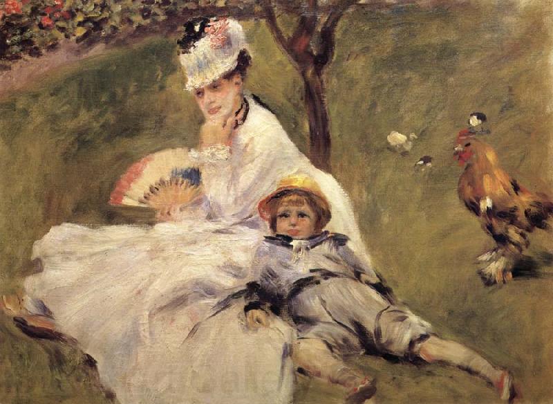 Pierre-Auguste Renoir Madame Claude Monet aver son Fils France oil painting art